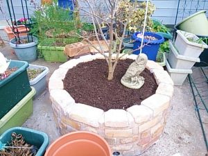 ガーデニングレンガの花壇を作る-便利屋奈良