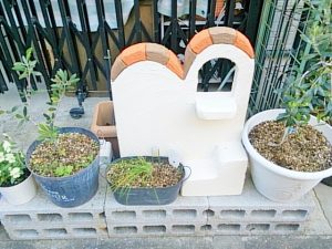 ガーデンオーナメントの固定-便利屋奈良